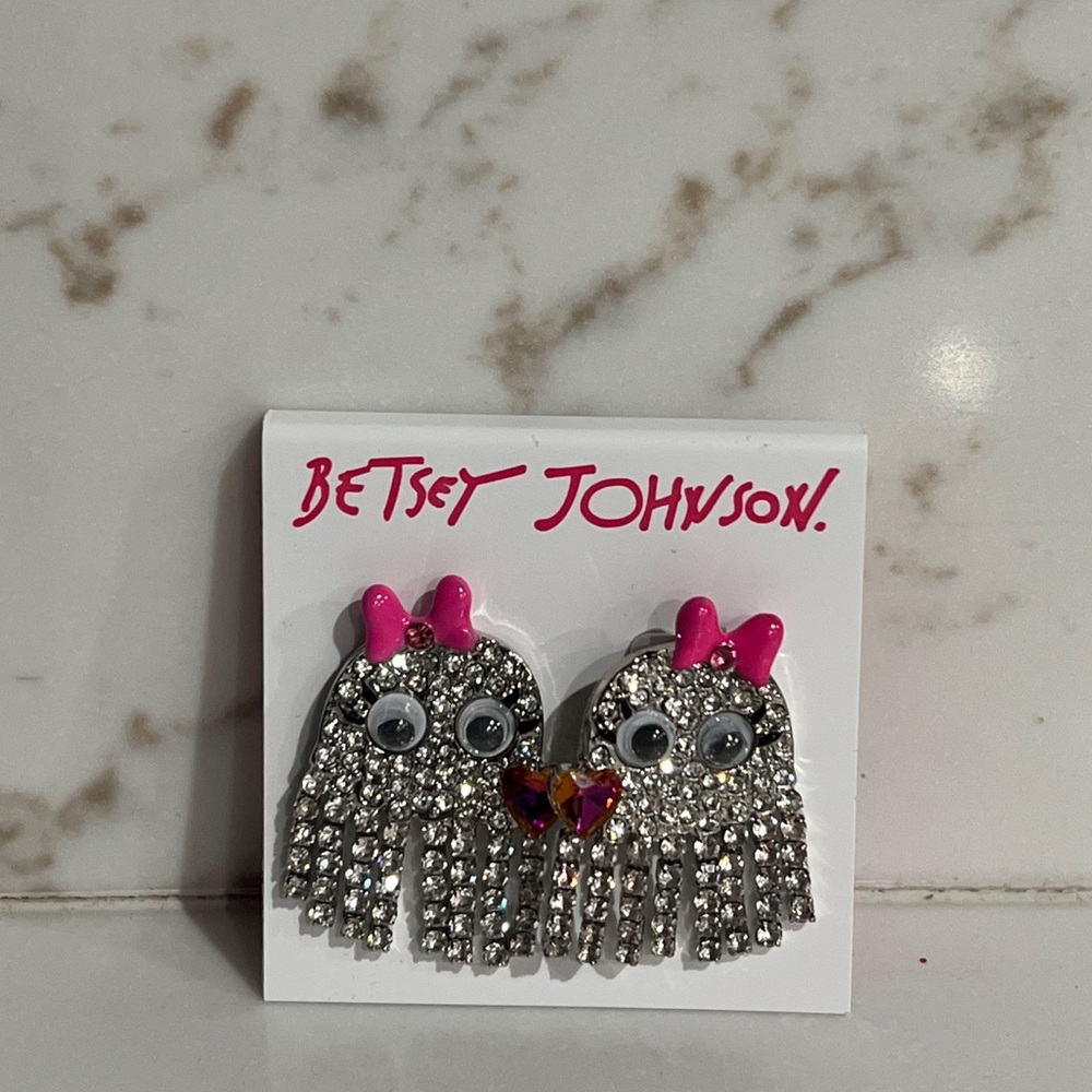 Betsey Johnson Ghost Fringe Drop Earrings - Rich Witch Shaky